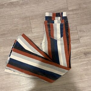 Striped Flare & Wide Leg Jeans in Red, Blue, and White